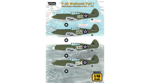 P-40B Curtiss, Warhawk, Tomahawk IIA  - 1/48 WOLFPACK DESIGN WD48015