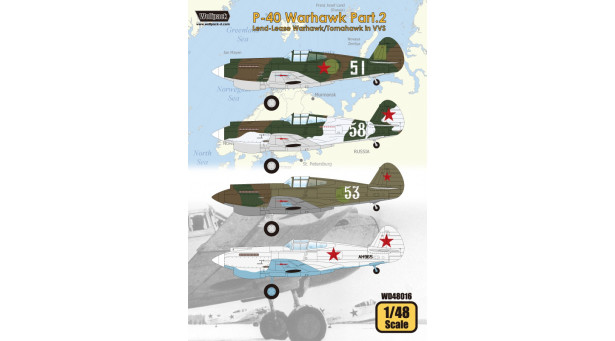 P-40C Curtiss, Warhawk, Tomahawk IIB - 1/48 WOLFPACK DESIGN WD48016